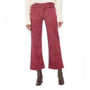 PAIGE Leenah Ankle Velvet Corduroy Pants Sz 26 Dusted Berry